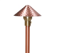 Focus Industries AL19HHAHL12COP 12V 3W Omni LED 8" Hammered Hat Area Light with Adjustable Hub, Copper Finish