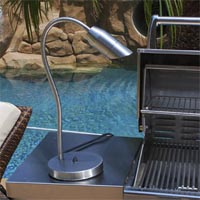 Focus Industries BQ-08-WB-SS 120V Stainless Steel Bullet BBQ Flex Light with 24" Flex Arm and Weighted Base Finish