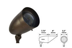 Focus Industries DL-38-NL-ACL-BRT 120V PAR38 Halogen Bullet Directional Light with Angle Collar and Convex Lens, Lamp Not Included, Bronze Texture Finish