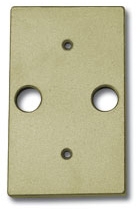 Focus Industries FA-23-BRS Stamped Brass, double 1/2" IP hole rectangular canopy, Unfinished Brass