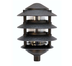 Focus Industries FAL-04-93-RST 120V 9W CFL 4 Tier 6" Pagoda Hat, 3" Post Mount Base Area Light, Rust Finish