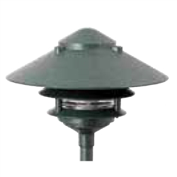 Focus Industries IAL-03-10NL-WBR E26 Standard Base 3 Tier 10" Pagoda Hat Area Light, Weathered Brown Finish