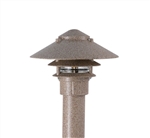 Focus Industries IAL-03-10NL3-STU E26 Standard Base 3 Tier 10" Pagoda Hat, 3" Post Mount Base Area Light, Stucco Finish