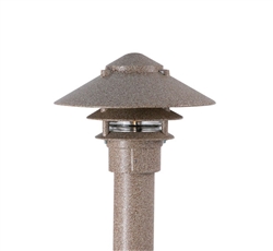 Focus Industries IAL-03-10NL3-WTX E26 Standard Base 3 Tier 10" Pagoda Hat, 3" Post Mount Base Area Light, White Texture Finish
