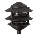 Focus Industries IAL-03-NL-BLT E26 Standard Base 3 Tier 6" Pagoda Hat Area Light, Black Texture Finish