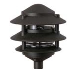 Focus Industries IAL-03-NL-RBV E26 Standard Base 3 Tier 6" Pagoda Hat Area Light, Rubbed Verde Finish