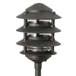 Focus Industries IAL-04-NL-BLT E26 Standard Base 4 Tier 6" Pagoda Hat Area Light, Black Texture Finish