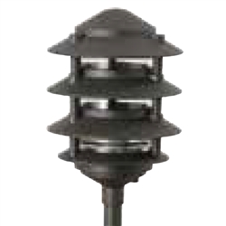 Focus Industries IAL-04-NL-WBR E26 Standard Base 4 Tier 6" Pagoda Hat Area Light, Weathered Brown Finish