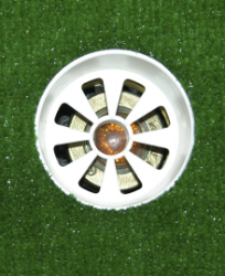 Focus Industries PGL-05-GREEN 12V 35W MR16 Putting Green Cup Light with Green Lens, Brass Finish