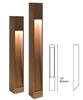 Focus Industries PL-23-28-BRT 12V 18W S8 Incandescent Angle Cut Square Bollard, Bronze Texture Finish