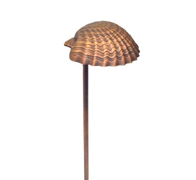 Focus Industries PL03DCL12BRT 12V 3W Omni LED Die Cast Aluminum Sea Shell Hat Path Light, Bronze Texture Finish