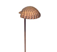 Focus Industries PL03DCL12WIR 12V 3W Omni LED Die Cast Aluminum Sea Shell Hat Path Light, Weathered Iron Finish