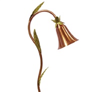 Focus Industries PL13L12CAV 12V 3W Omni LED 5" Spun Copper Bell Path Light with 3 Leaves, Copper Acid Verde Finish