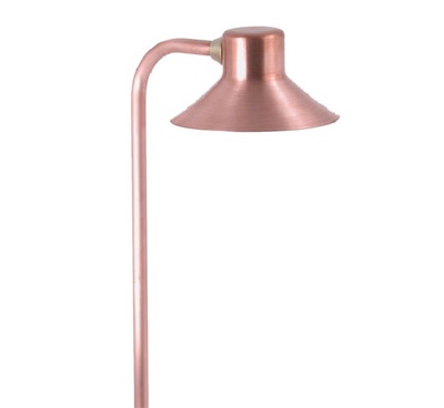 Focus Industries PL16L12CAR 12V 3W Omni LED 5.5" Spun Copper Bell Path Light with Copper Side Mount, Copper Acid Rust Finish