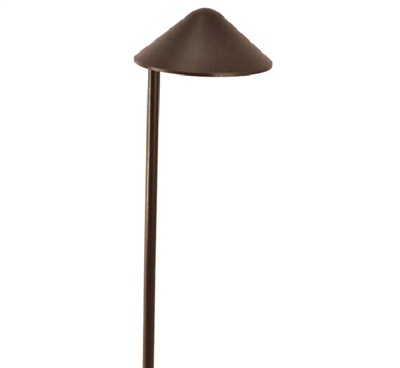 Focus Industries PL20L12BRT 12V 3W Omni LED 5.75" Cast Aluminum China Hat Path Light, Bronze Texture Finish