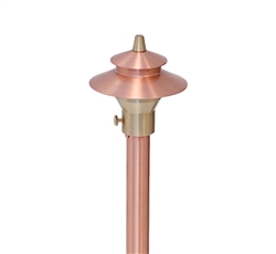 Focus Industries RXA-02-F-COP 12V 20W T4 Halogen 3.5" China Hat Finial with Adjustable Hub Area Light, Unfinished Copper