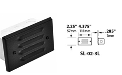 Focus Industries SL-02-3L-BRT 12V 18W S8 Incandescent 3 Louver Step Light, Bronze Texture Finish