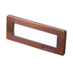Focus Industries SL-08-AL-LEDPCL-WIR 12V 8W LED Flat Panel Step Light with Clear Lens, Weathered Iron Finish