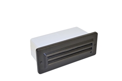 Focus Industries SL-08-LED3BRT 2x3W OMNI LED, Cast Aluminum 3 Louver Brick Light, Bronze Texture Finish