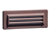 Focus Industries SL-08-LEDP-WBR 12V 8W LED Flat Panel 3 Louver Step Light, Weathered Brown Finish