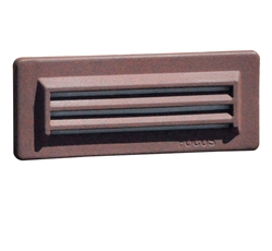 Focus Industries SL-08-LEDPSB-WIR 12V 8W LED Flat Panel 3 Louver Step Light with Sand Blast Lens, Weathered Iron Finish