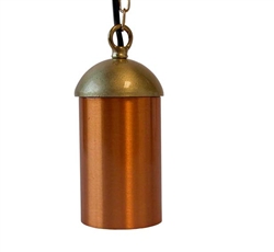 Focus Industries SL-14-ALR12-CAM 12V 18W S8 Incandescent, Hanging Cylinder Light with Chain and J-Box, Camel Tone Finish