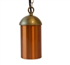 Focus Industries SL-14-ALR12-CAV 12V 18W S8 Incandescent, Hanging Cylinder Light with Chain and J-Box, Copper Acid Verde Finish