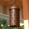 Focus Industries SL-15-BRS-BAV 12V Extruded Brass Hanging Cylinder with Starlight Holes, Brass Acid Verde Finish