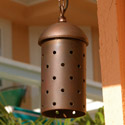 Focus Industries SL-15-COP-CAV 12V Stamped Copper Hanging Cylinder with Starlight Holes, Copper Acid Verde Finish