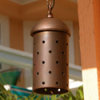 Focus Industries SL-15-RST 12V Extruded Aluminum Hanging Cylinder with Starlight Holes, Rust Finish