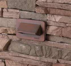 Focus Industries SL-30-LED3STU 3W OMNI LED, Cast Brass, Single Louver Step Light, Stucco Finish