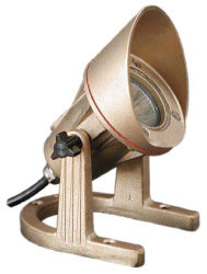 Focus Industries SL-33-AB-AC 12V MR16 Brass Underwater Light with Angle Collar and Adjustable Aiming Bracket, Brass Finish