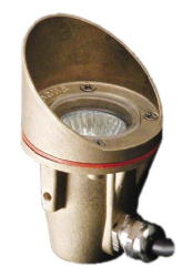 Focus Industries SL-40-SM-AC 12V MR11 Brass Underwater Light with Side Mount Cord and Angle Collar, Brass Finish