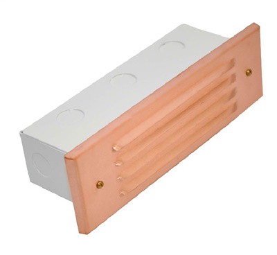 Focus Industries SL04L12STU 2x3W Omni LED Stamp Aluminum 4 Louver Brick Step Light, Stucco Finish