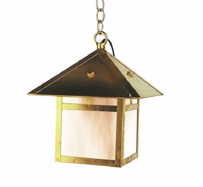 Focus Industries SL12L12BAR 3W Omni LED Brass Hanging Lantern Step Light with Brass Chain, Brass Acid Rust Finish