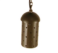 Focus Industries SL15L12STU 3W Omni LED Aluminum Hanging Starlight Step Light with Brass Chain and J-Box, Stucco Finish