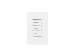 Greengate RC-3TLB-Z3D-W Room Controller Wallstation, 3 large buttons (Zone 3 On/Off, Zone 3 UP, Zone 3 DN), White Finish