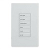 Greengate RC-5TSB-CR2-W Room Controller Wallstation, 5 small buttons (General, Meeting, Whiteboard, Presentation, All Off), White Finish
