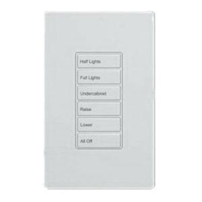 Greengate RC-5TSB-CR2-W Room Controller Wallstation, 5 small buttons (General, Meeting, Whiteboard, Presentation, All Off), White Finish