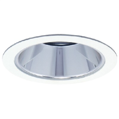 Halo Recessed 1421C 4" Low Voltage Reflector Trim, Clear Specular Reflector with White Trim Ring