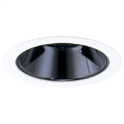 Halo Recessed 1421MB 4" Low Voltage Reflector Trim, Black Specular Reflector with White Trim Ring