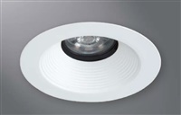 Halo Recessed Lighting 1431BBWF 4" Conical Baffle, Open Trim, 35° Tilt, Black Baffle, White Flange