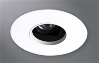 Halo Recessed Lighting 1435MWBB  4" Round Pinhole with Oculus, Open, 35° Tilt, Matte White, Black Baffle