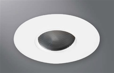 Halo Recessed Lighting 1436MWWB 4" Round Pinhole, Lens Wall Wash, Matte White, White Baffle