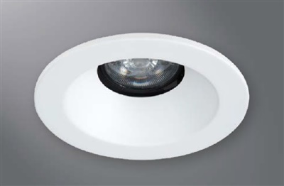 Halo Recessed 1440HWF 4" Line Voltage Conical Reflector, Open, 35 Degree Tilt, Haze, White Flange