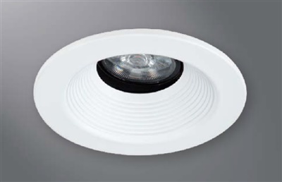 Halo Recessed 1441WBWF 4" Line Voltage Conical Baffle, Open, 35 Degree Tilt, White Baffle, White Flange