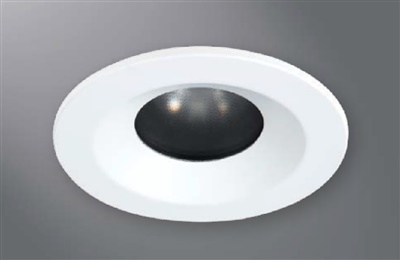 Halo Recessed 1443MWWF 4" Line Voltage Conical Reflector, Diffuse Lens, 35 Degree Tilt, Matte White, White Flange