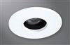 Halo Recessed 1445MWBB 4" Line Voltage Round Pinhole with Oculus, Open, 35 Degree Tilt, Matte White, Black Baffle