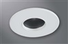Halo Recessed 1447MWBB 4" Line Voltage Round Pinhole, Diffuse Lens, 35 Degree Tilt, Matte White, Black Baffle