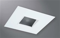 Halo Recessed Lighting 1466MWBB 4" Square Pinhole, Lens Wall Wash, Matte White, Black Baffle
